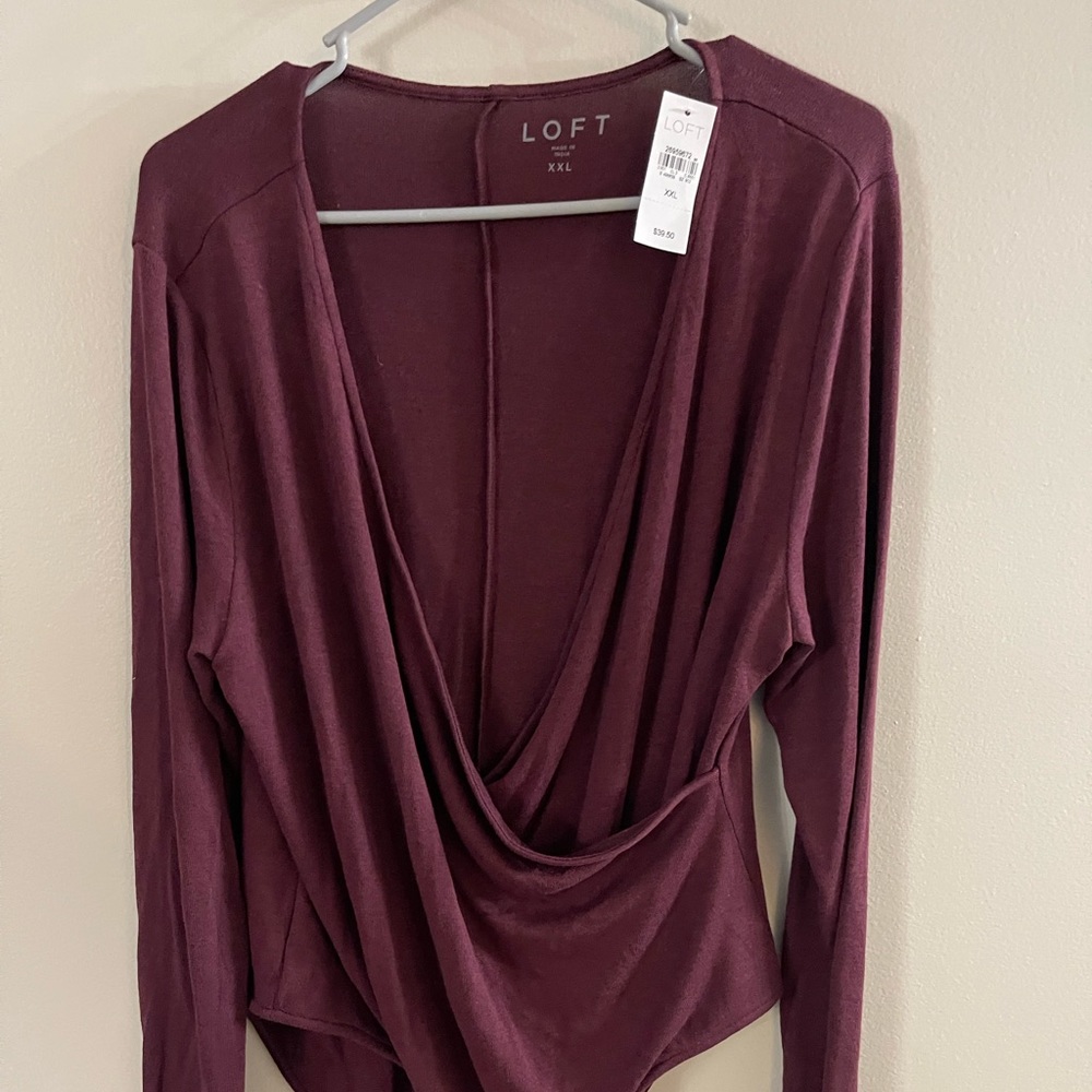NWT burgundy body suit
